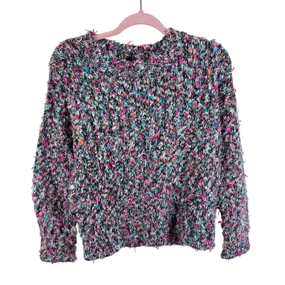 525 America Womens Confetti Knit Sweater Multi-Color Marled Chunky Pullover S